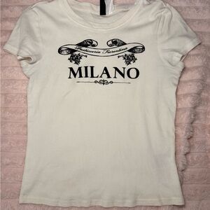 H&M White Tee with Black MILANO Graphic